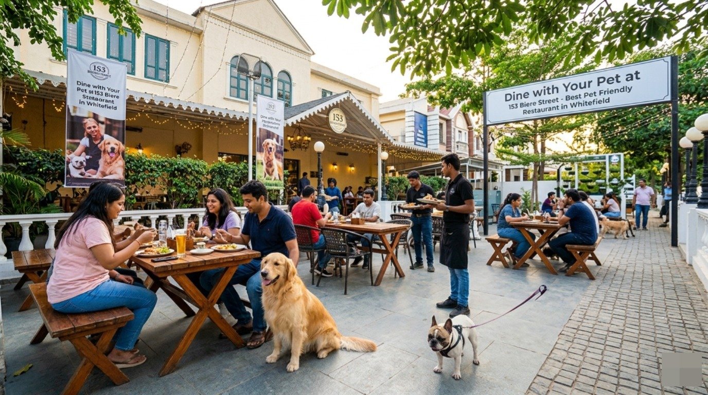 Dine with Your Pet at 153 Biere Street Best Pet Friendly Restaurant in Whitefield